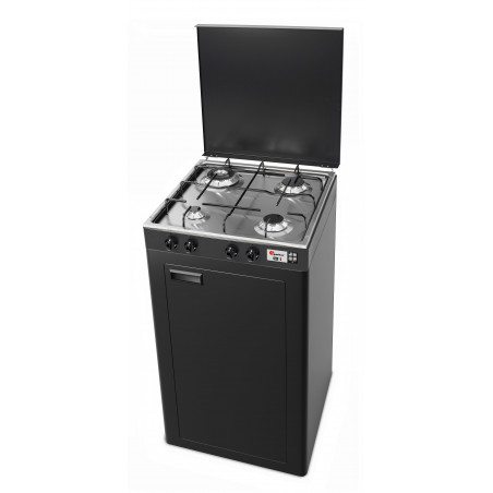 CFParker Fornello Cucina a Gas Gpl / Metano 4 fuochi grigio grafite piano acciaio inox 3,5 Kw Mobile 541GSPGP/C