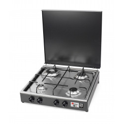 CFParker Fornello Cucina a Gas Gpl / Metano 4 fuochi grigio grafite piano acciaio inox 3,5 Kw Mobile 541GSPGP/C