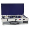 Fornello a gas gpl / metano a 2 fuochi Pianale in acciaio inox bruciatore grill da 1,5 Kw Parker mod. 552GB Colore: Grigio - Blu