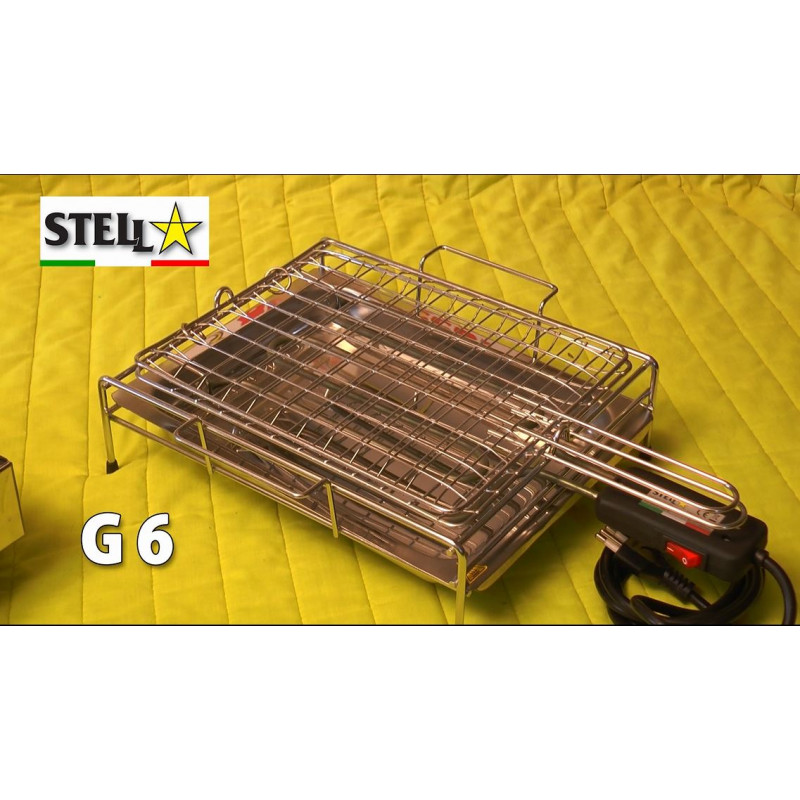 Bistecchiera griglia elettrica in acciaio inox 1900 Watt Made in Italy La Stella G6 