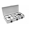 Gas cooker 3 burners Lpg / Methane DOUBLE CROWN with safety valve CFPARKER Mod. 5328GPS/C