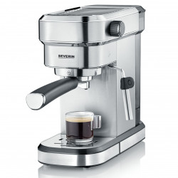 Severin KA5994 Macchina Espresso Espresa per 1 o 2 Tazze Adatta per cialde ESE e caffè macinato 1350 W Acciaio Inox Argento/Nero