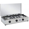 LPG/METHANE GAS STOVE THREE 3 BURNERS WITH SAFETY VALVE GRID FLAT REMOVABLE PARKER STEEL