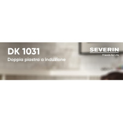 SEVERIN DK 1031 Doppia Piastra a induzione 3400W con Piano in Ceramica 10 livelli di potenza e timer, Piano cottura a Induzione