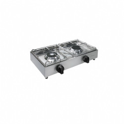 Parker Cucina Fornello professionale industriale 2 fuochi in acciaio inox 18/10 gas universale valvola di sicurezza Made in Ital