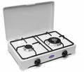 CFParker Fornello a Gas 2 Fuochi Gpl / Metano con Valvola di Sicurezza mod. 2002GPS/C