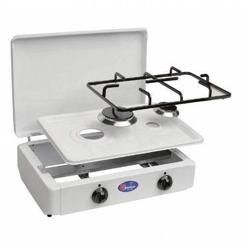 CFParker Fornello a Gas 2 Fuochi Gpl / Metano con Valvola di Sicurezza mod. FO3200GPS