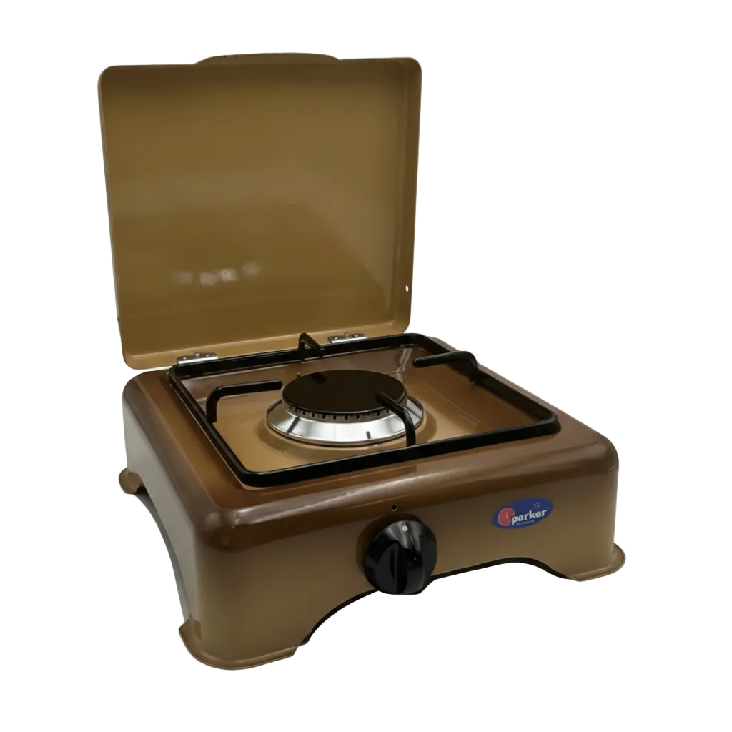 CFParker Fornello 1 Fuoco a Gas Gpl / Metano con Valvola di Sicurezza Sfumato Marrone mod. 5321SFGPS