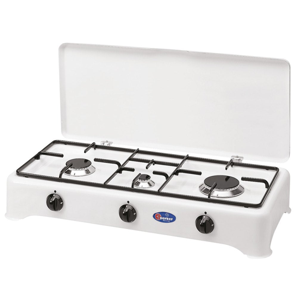 CFParker Fornello a Gas 3 Fuochi Gpl / Metano con Valvola di Sicurezza mod. 5324GPS