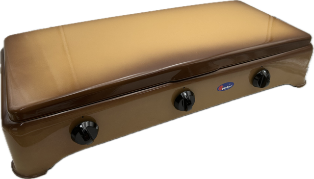 CFParker Fornello 3 Fuochi a Gas Gpl / Metano con Valvola di Sicurezza Sfumato Marrone - 5324SFGPS