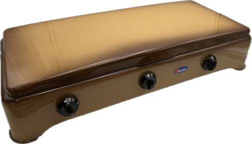 CFParker Fornello 3 Fuochi a Gas Gpl / Metano con Valvola di Sicurezza Sfumato Marrone - 5324SFGPS