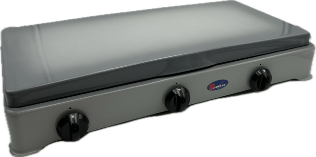 CFParker Fornello 3 Fuochi a Gas Gpl / Metano con Valvola di Sicurezza Sfumato Grigio- 5328SFGGPS