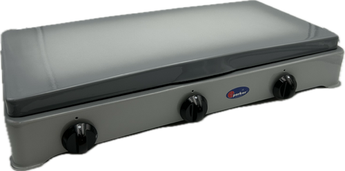 CFParker Fornello 3 Fuochi a Gas Gpl / Metano con Valvola di Sicurezza Sfumato Grigio- 5328SFGGPS