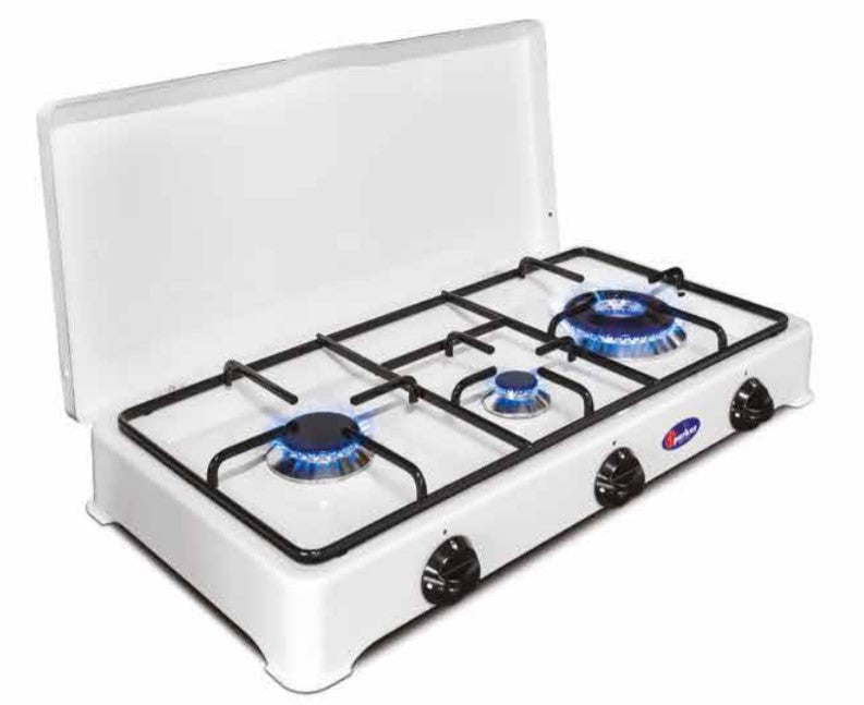 CFParker Fornello a Gas 3 Fuochi Gpl / Metano Doppia Corona mod. 5328CBGP/C