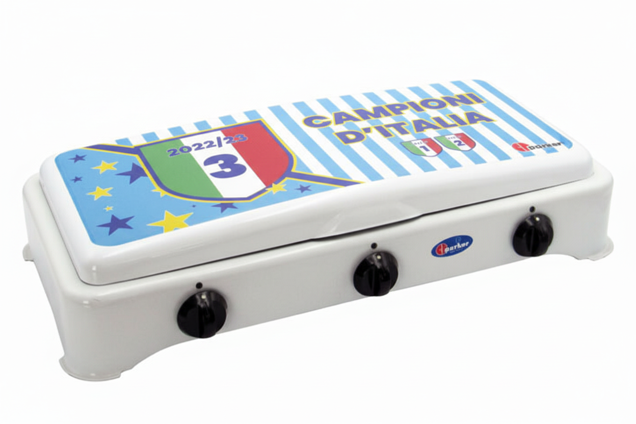 Fornello a gas 3 fuochi gpl / metano EDIZIONE LIMITATA NAPOLI CAMPIONE D'ITALIA