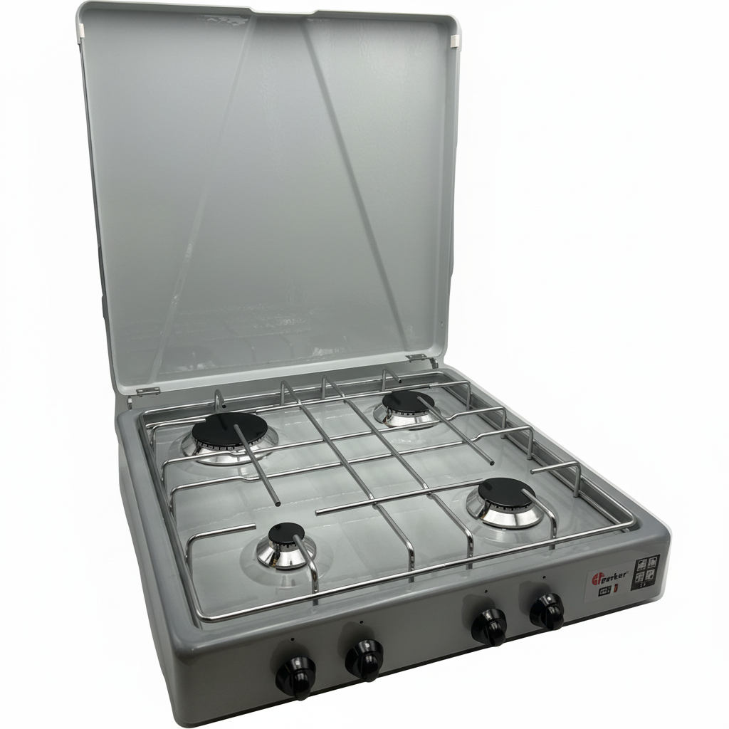 CFParker Fornello 4 Fuochi a Gas Metano con Valvola di Sicurezza Sfumato Grigio - 542SFGS