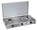 CFParker Fornello a Gas 3 Fuochi Gpl / Metano con Piano in Acciaio Inox mod. 5523G
