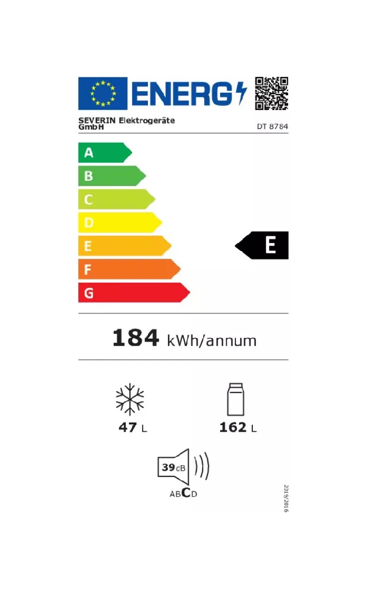 Severin Frigorifero Doppia Porta Nero DT8784