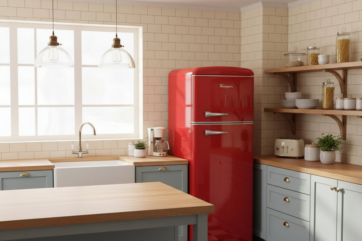 Kooper Frigorifero Doppia Porta Retro' Vintage Rosso