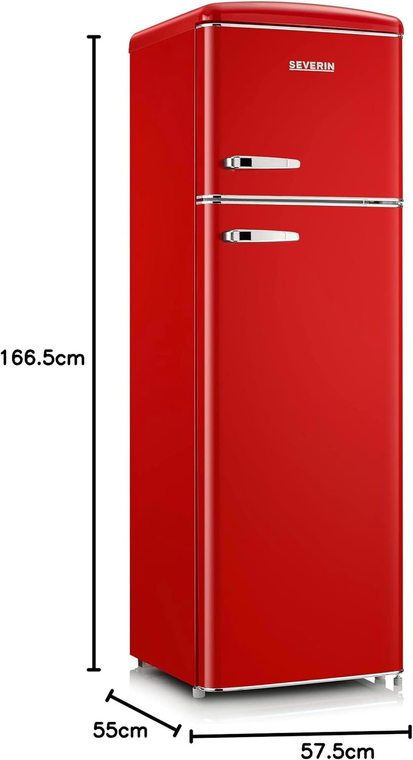 Severin Frigorifero Doppia Porta Retro' Vintage Rosso Rkg 8983