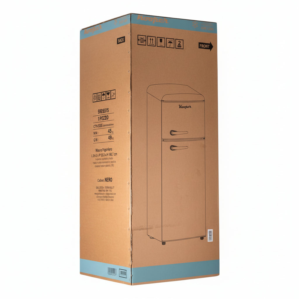 Kooper Frigorifero Doppia Porta Retro' Vintage Nero