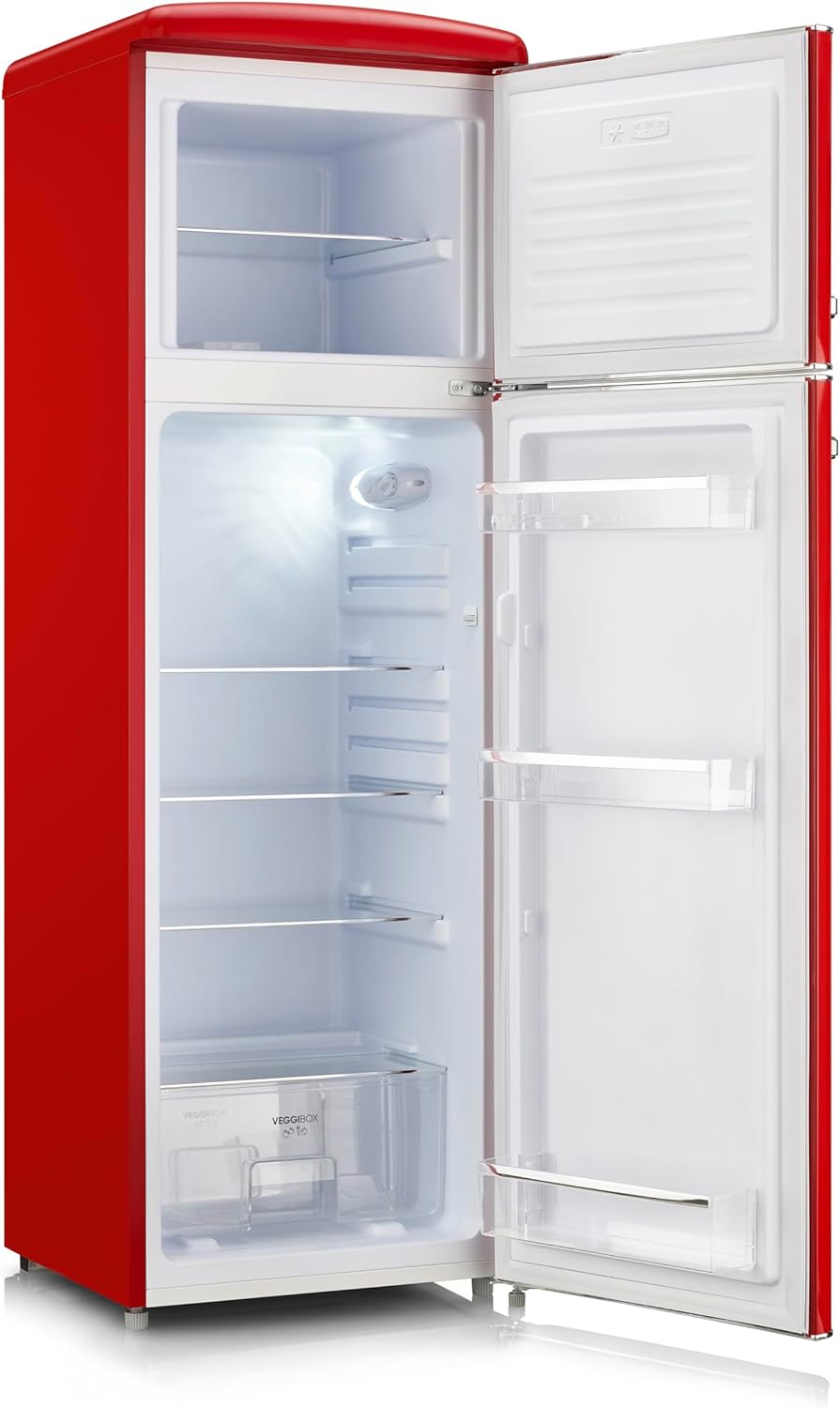 Severin Frigorifero Doppia Porta Retro' Vintage Rosso Rkg 8983