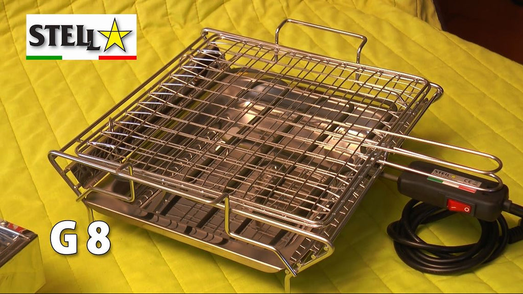 La Stella G8 2000 Watt Stainless Steel Electric Grill Pan Made in Italy