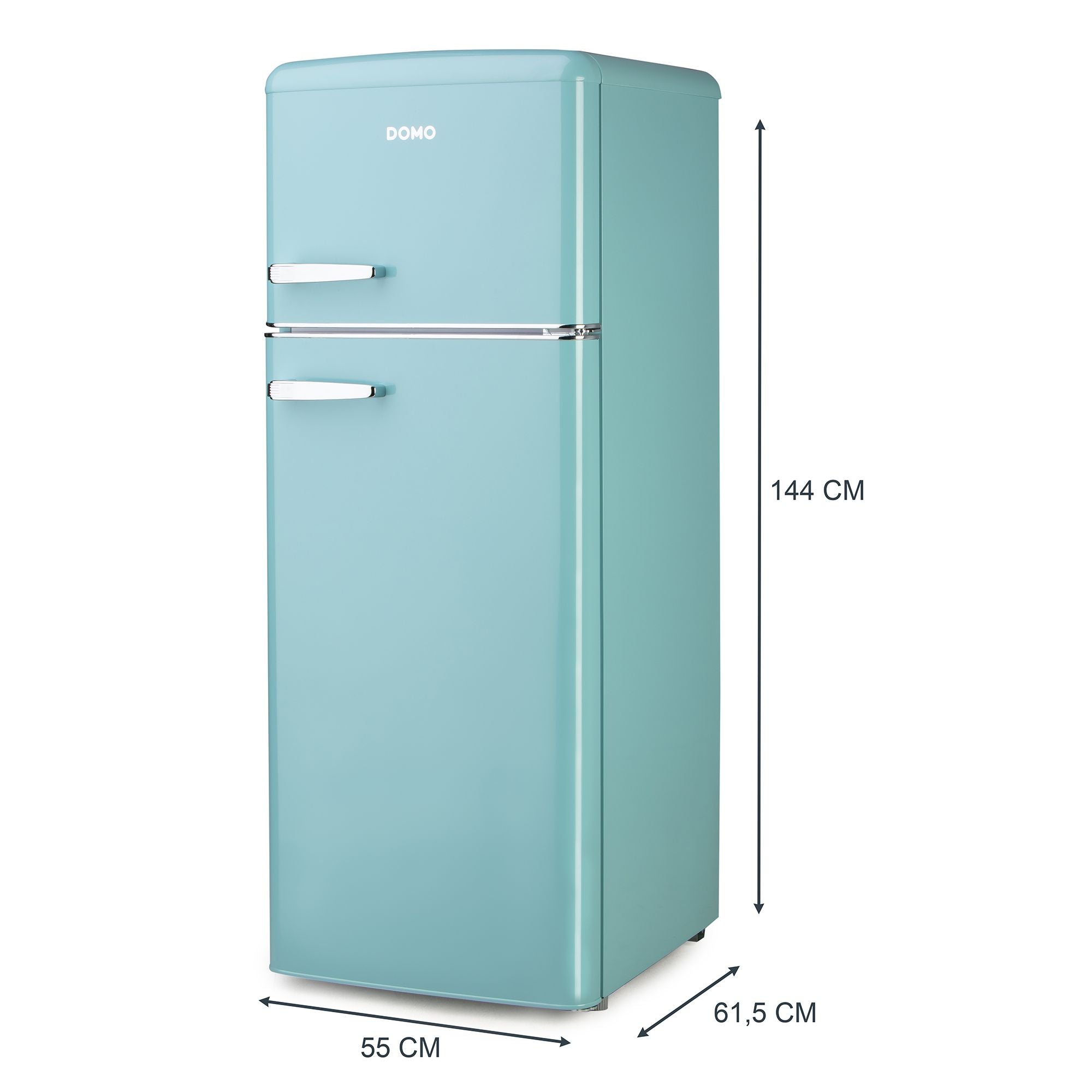 DOMO Frigorifero Doppia Porta Retro' Vintage DO91705R Turchese 144 cm CL. D