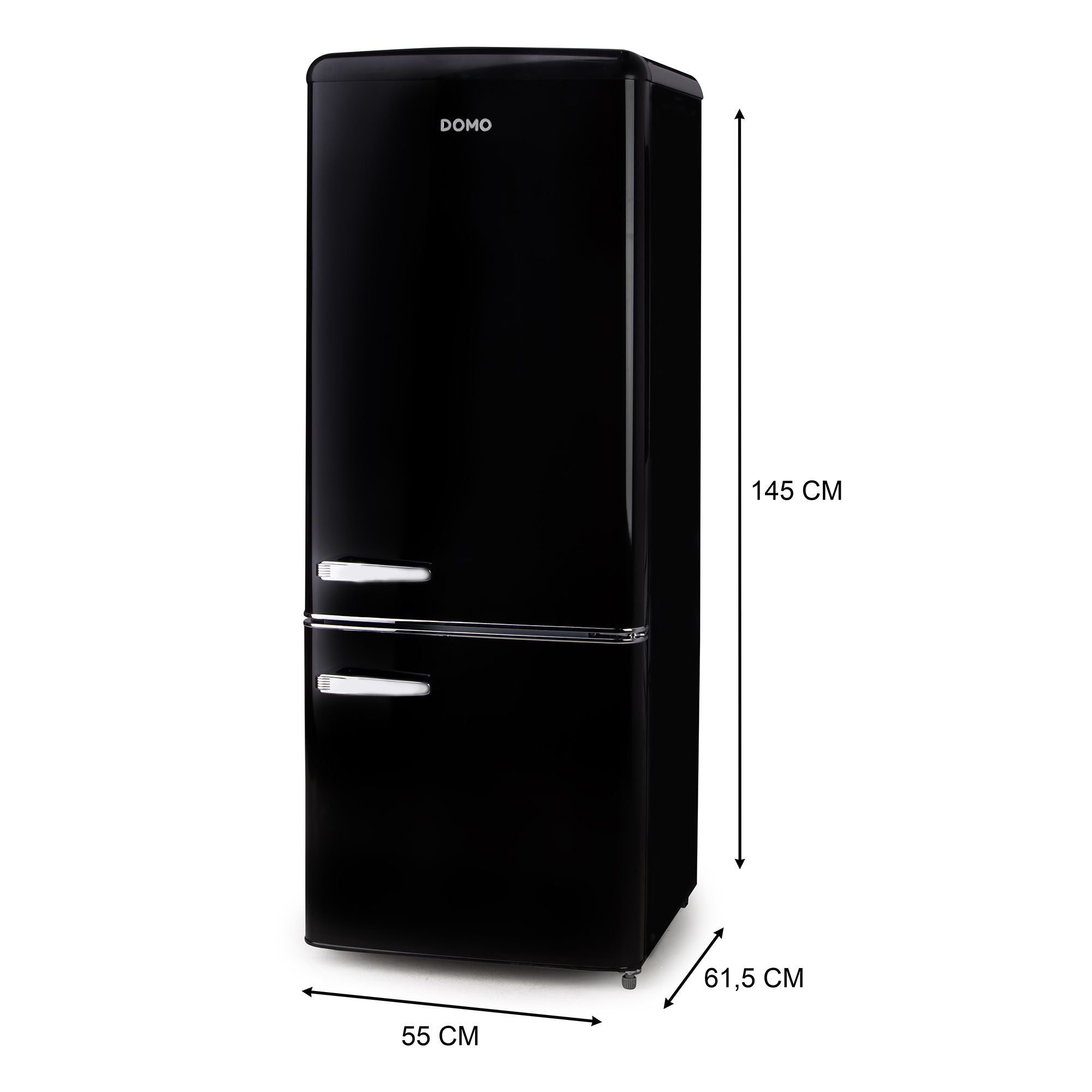DOMO Frigorifero Combinato Retro Vintage Nero DO91706R