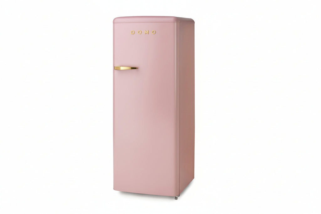 DOMO Frigorifero Mono Porta Retro' Vintage DO91708R Rosa 144 cm CL. D
