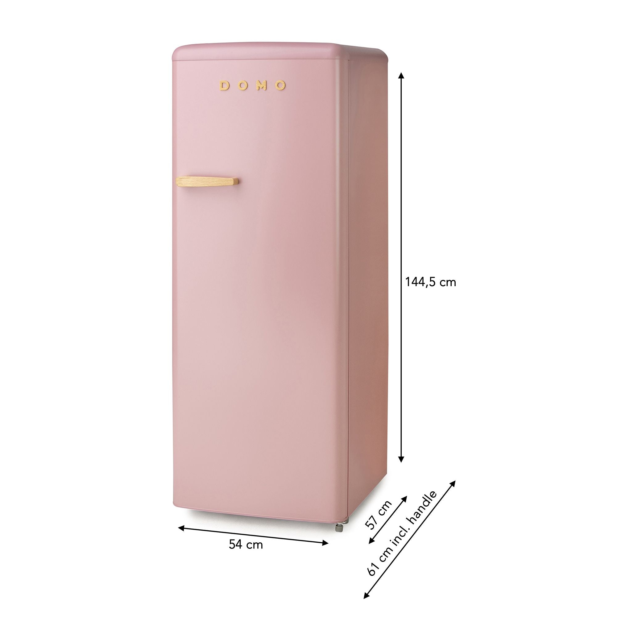 DOMO Frigorifero Mono Porta Retro' Vintage DO91708R Rosa 144 cm CL. D