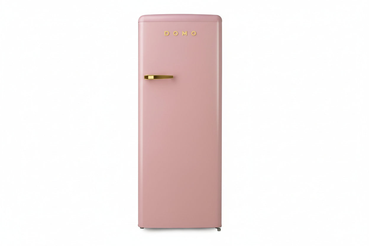 DOMO Frigorifero Mono Porta Retro' Vintage DO91708R Rosa 144 cm CL. D