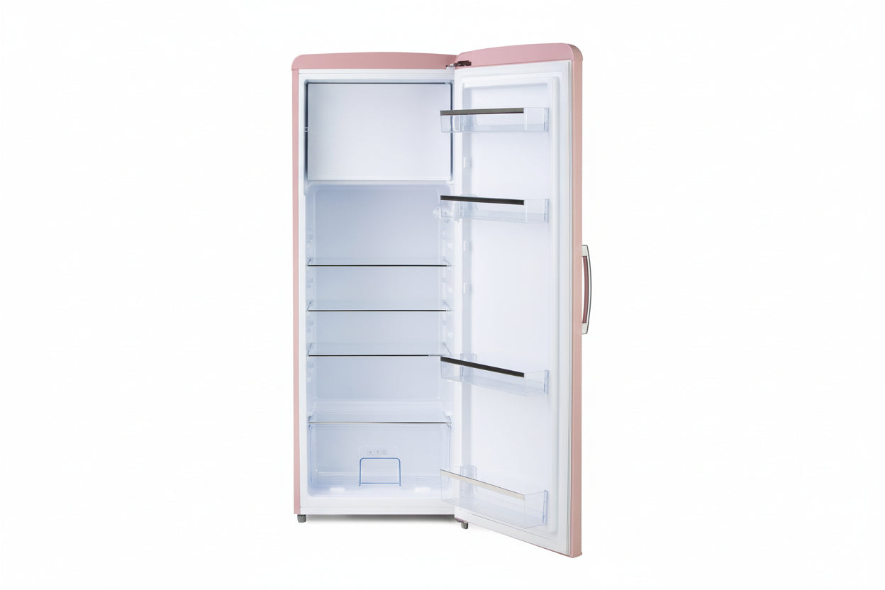 DOMO Frigorifero Mono Porta Retro' Vintage DO91708R Rosa 144 cm CL. D