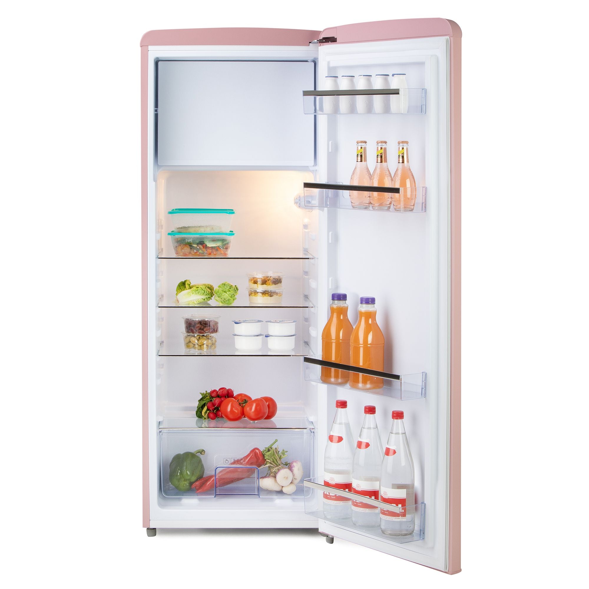 DOMO Frigorifero Mono Porta Retro' Vintage DO91708R Rosa 144 cm CL. D