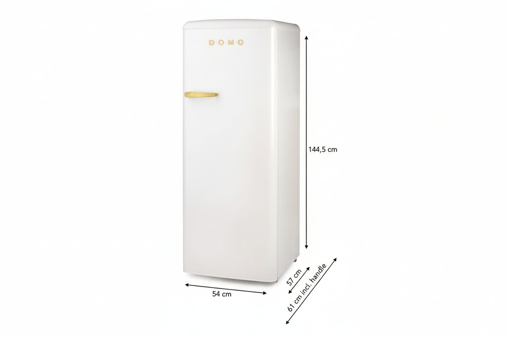 DOMO Frigorifero Mono Porta Retro' Vintage DO91709R Bianco 144 cm CL. D