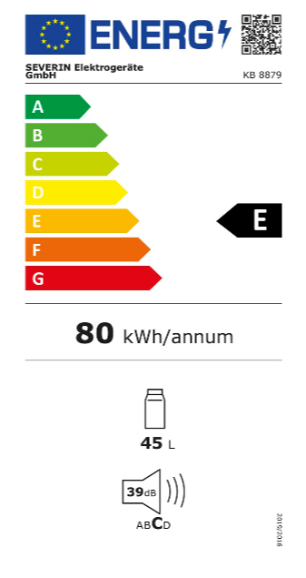 Severin Mini Frigo Box Nero KB 8879