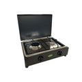 CFParker 2-Burner LPG/Methane Gas Stove, Grey, Stainless Steel Top, Safety Valve, Model FO3200GSPGPS