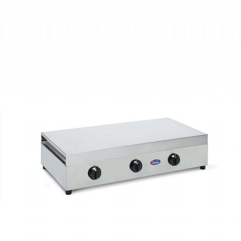 CFParker Fornello a Gas 3 Fuochi Gpl / Metano Acciaio inox con Piano Estraibile mod. FO300ACCGP