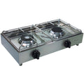 CFParker Cucina Fornello professionale 2 fuochi acciaio inox 18/10 gas valvola sicurezza Made in Italy BIG500L