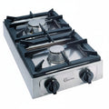 CFParker Cucina Fornello professionale 2 fuochi acciaio inox 18/10 gas valvola sicurezza Made in Italy BIG7002F