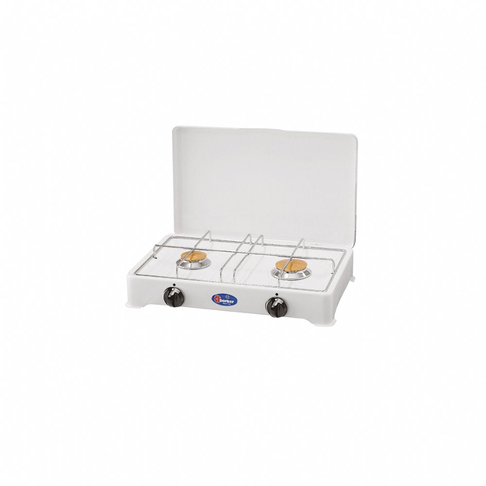 CFParker Fornello a Gas 2 Fuochi Gpl / Metano con Valvola di Sicurezza mod. 2002S