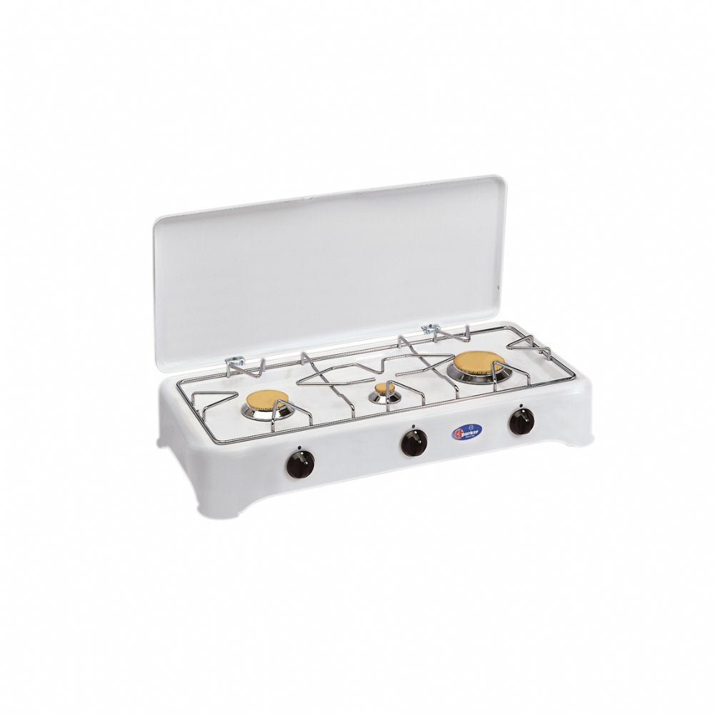 CFParker Fornello a Gas 3 Fuochi Gpl / Metano con Valvola di Sicurezza mod. 5324S
