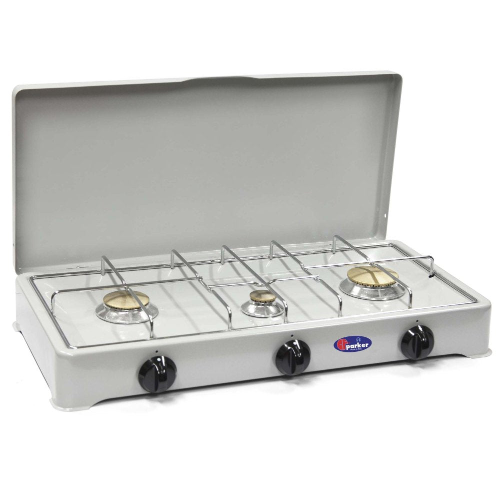 CFParker 3 Burner LPG/Methane Gas Stove, Grey, mod. 5328G