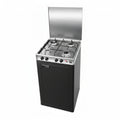 CFParker Fornello Cucina a Gas Gpl / Metano 4 Fuochi Doppia Corona Acciaio Inox con Mobile Portabombola Grigio Grafite mod. 541ACCGP/C