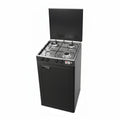 CFParker Fornello Cucina a Gas Gpl / Metano 4 Fuochi Doppia Corona Valvola di Sicurezza Grigio Grafite e Piano Acciaio Inox con Mobile Portabombola mod. 541GSPGPS/C
