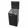 CFParker Fornello Cucina a Gas Gpl / Metano 4 Fuochi grigio grafite e piano acciaio inox con Mobile Portabombola mod. 541GSPGP