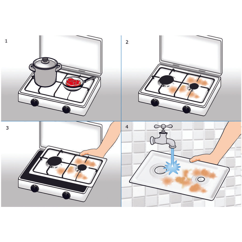 CFParker Fornello a Gas 2 Fuochi Gpl / Metano Acciaio Inox con Valvola di Sicurezza mod. FO3200ACCGPS