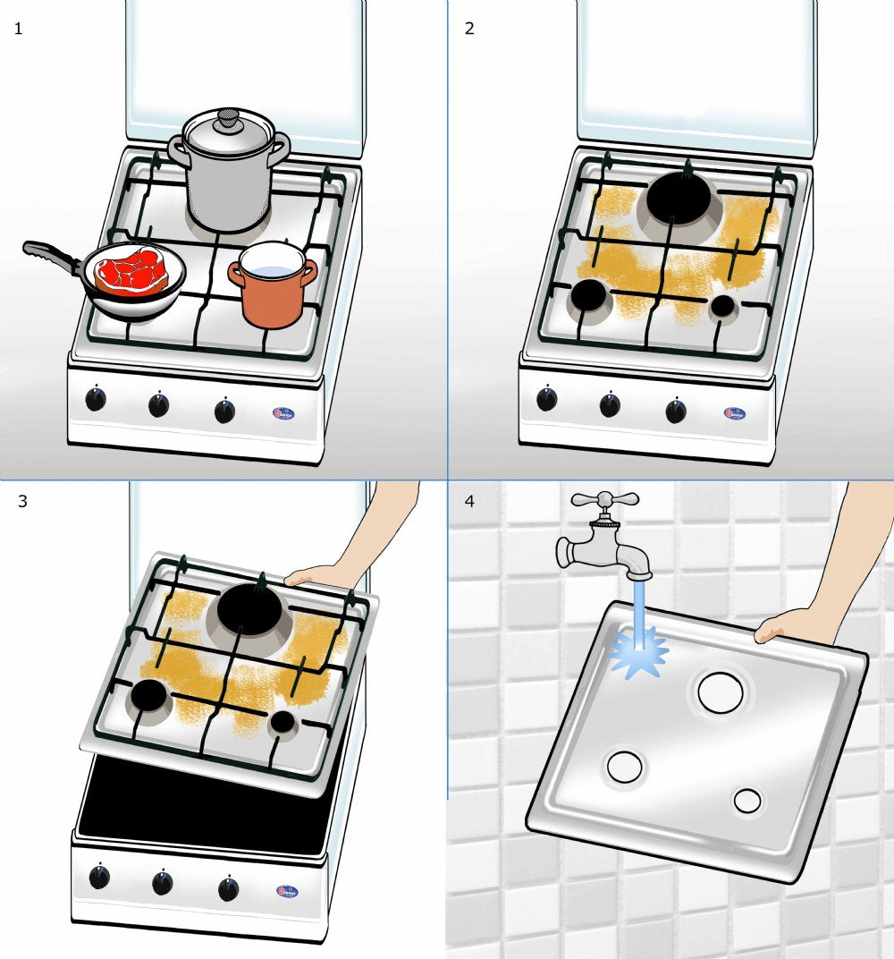 CFParker 3-Burner LPG/Methane Gas Stove with Removable Top and Safety Valve, model FO3330GPS 