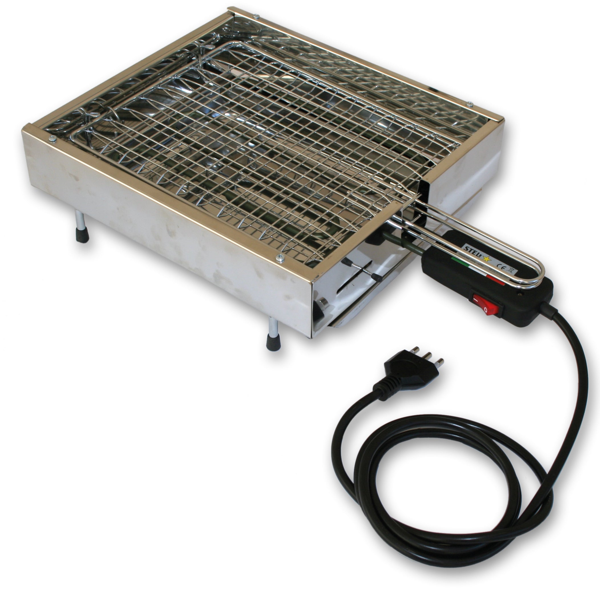 Bistecchiera Griglia Elettrica Satinata in Acciaio Inox 1900 Watt Made in Italy La Stella - ST 1900