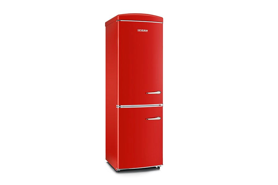 Severin RKG 8887 Retro Vintage Total No Frost Red Refrigerator Left Opening